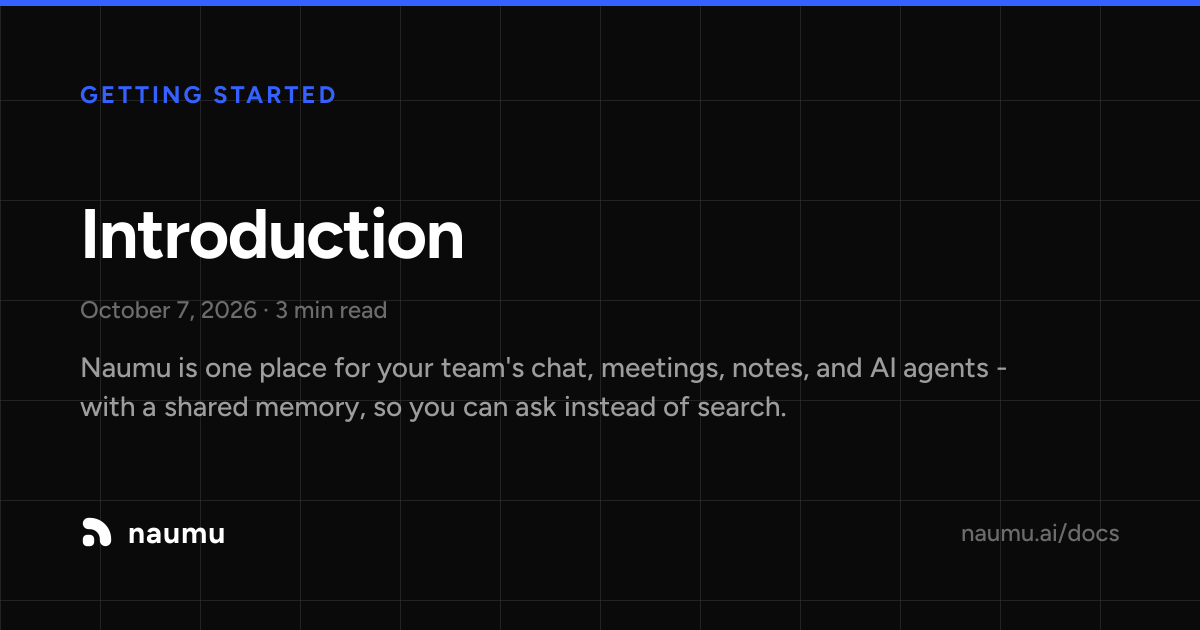 Introduction — Naumu Docs